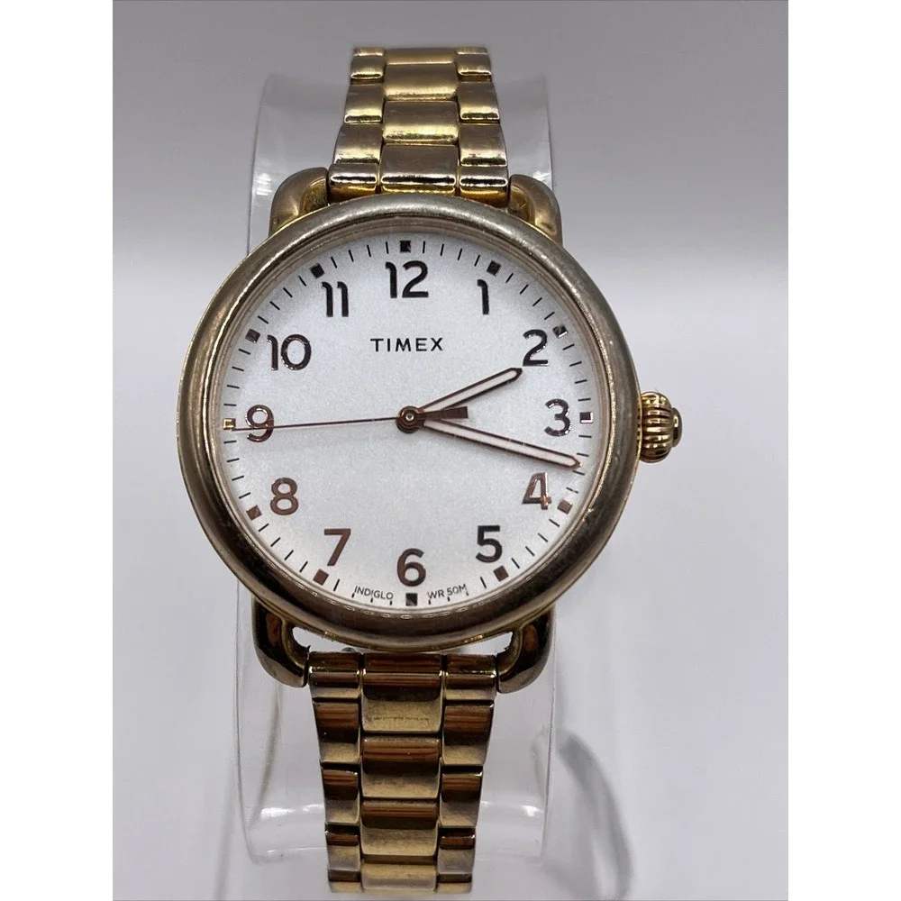 Timex TW2U14000 Rose Gold Stainless Steel Women's Watch- New Battery